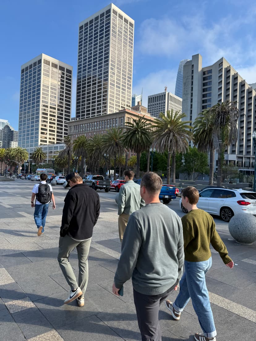 Team walking through downtown San Francisco